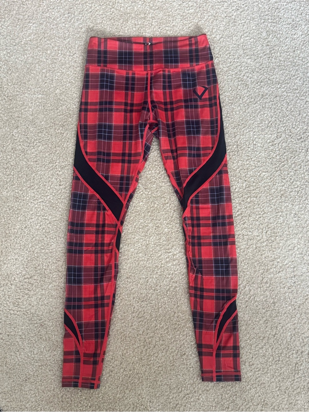 Violate the Dresscode Red Plaid Athletic Leggings